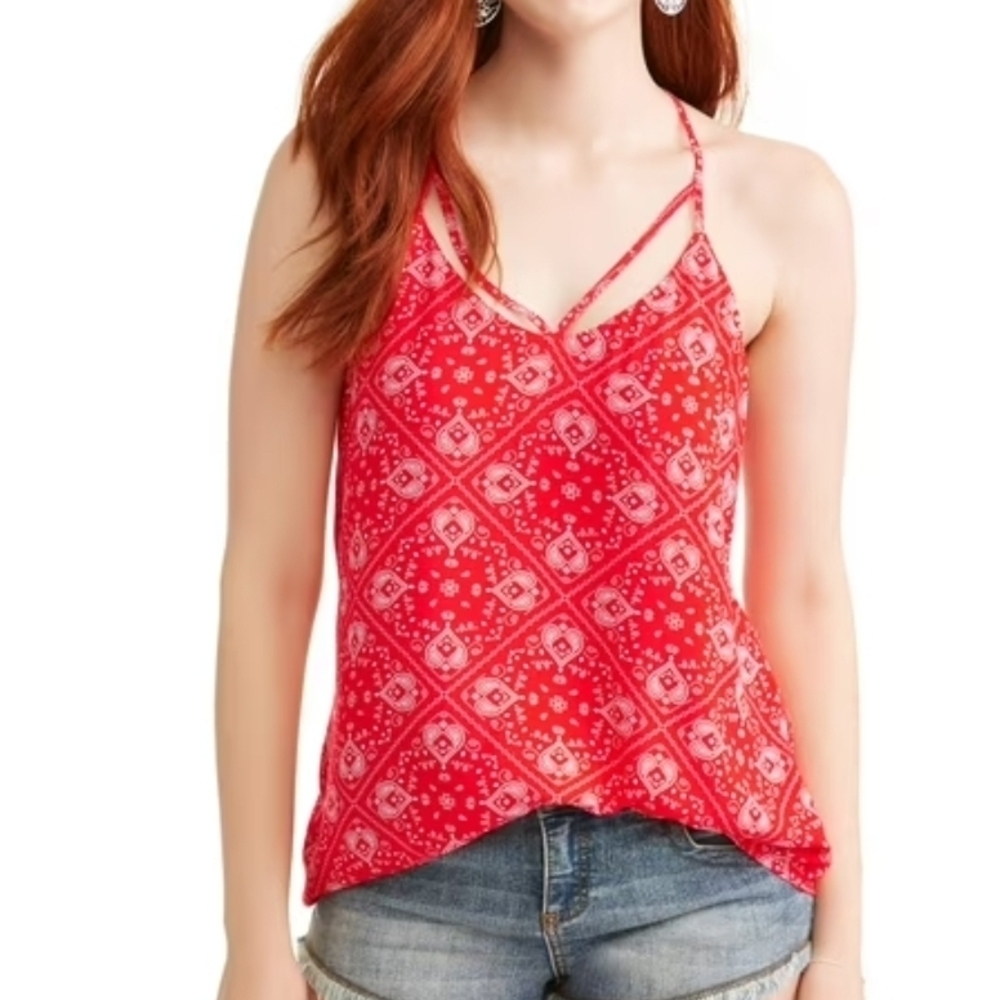 No Boundaries Red Bandana Print Camisole